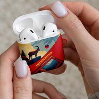 Liechtenstein AirPods Case with Mountain Goat Landscape Design and Red Blue Alps - Wonder Print Shop