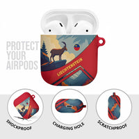 Liechtenstein AirPods Case with Mountain Goat Landscape Design and Red Blue Alps - Wonder Print Shop