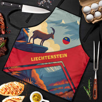 Liechtenstein Apron with Mountain Goat Landscape Design and Red Blue Alps - Wonder Print Shop