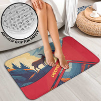 Liechtenstein Bathroom Set with Mountain Goat Landscape Design and Red Blue Alps - Wonder Print Shop