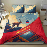 Liechtenstein Bedding Set with Mountain Goat Landscape Design and Red Blue Alps - Wonder Print Shop