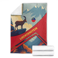 Liechtenstein Blanket with Mountain Goat Landscape Design and Red Blue Alps - Wonder Print Shop