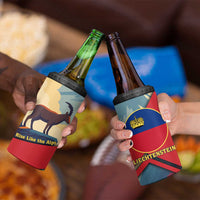 Liechtenstein 4 in 1 Can Cooler Tumbler with Mountain Goat Landscape Design and Red Blue Alps - Wonder Print Shop