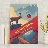 Liechtenstein Canvas Wall Art with Mountain Goat Landscape Design and Red Blue Alps - Wonder Print Shop