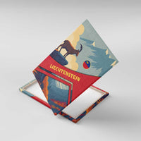 Liechtenstein Canvas Wall Art with Mountain Goat Landscape Design and Red Blue Alps - Wonder Print Shop