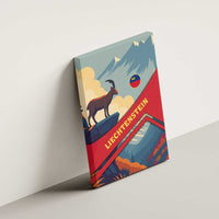 Liechtenstein Canvas Wall Art with Mountain Goat Landscape Design and Red Blue Alps - Wonder Print Shop