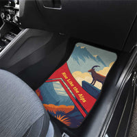 Liechtenstein Car Mats with Mountain Goat Landscape Design and Red Blue Alps - Wonder Print Shop