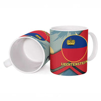 Liechtenstein Ceramic Mug with Mountain Goat Landscape Design and Red Blue Alps - Wonder Print Shop
