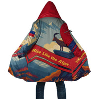 Liechtenstein Cloak with Mountain Goat Landscape Design and Red Blue Alps - Wonder Print Shop