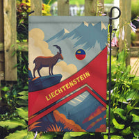 Liechtenstein Garden Flag with Mountain Goat Landscape Design and Red Blue Alps - Wonder Print Shop