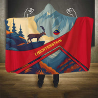 Liechtenstein Hooded Blanket with Mountain Goat Landscape Design and Red Blue Alps - Wonder Print Shop