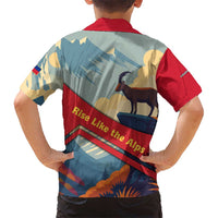 Liechtenstein Kid Hawaiian Shirt with Mountain Goat Landscape Design and Red Blue Alps - Wonder Print Shop