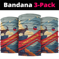 Liechtenstein Neck Gaiter with Mountain Goat Landscape Design and Red Blue Alps - Wonder Print Shop