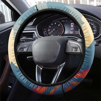 Liechtenstein Steering Wheel Cover with Mountain Goat Landscape Design and Red Blue Alps - Wonder Print Shop