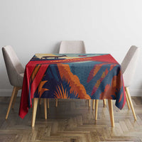 Liechtenstein Tablecloth with Mountain Goat Landscape Design and Red Blue Alps - Wonder Print Shop