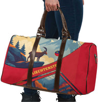 Liechtenstein Travel Bag with Mountain Goat Landscape Design and Red Blue Alps - Wonder Print Shop