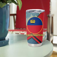 Liechtenstein Tumbler Cup with Mountain Goat Landscape Design and Red Blue Alps - Wonder Print Shop