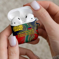 Liechtenstein AirPods Case with Red Blue Aerial River Design and Yellow Crown Emblem - Wonder Print Shop