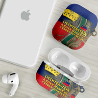 Liechtenstein AirPods Case with Red Blue Aerial River Design and Yellow Crown Emblem - Wonder Print Shop