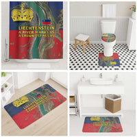 Liechtenstein Bathroom Set with Red Blue Aerial River Design and Yellow Crown Emblem - Wonder Print Shop
