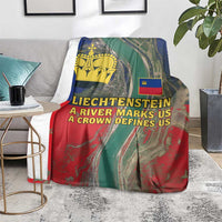Liechtenstein Blanket with Red Blue Aerial River Design and Yellow Crown Emblem - Wonder Print Shop