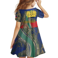 Liechtenstein Family Matching Long Sleeve Bodycon Dress and Hawaiian Shirt with Red Blue Aerial River Design and Yellow Crown Emblem - Wonder Print Shop
