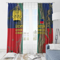 Liechtenstein Window Curtain with Red Blue Aerial River Design and Yellow Crown Emblem - Wonder Print Shop