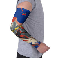 Liechtenstein Arm Sleeves with Alpine Skiing Red Blue Design and Mountain Landscape - Wonder Print Shop