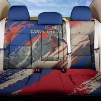 Liechtenstein Back Car Seat Cover with Alpine Skiing Red Blue Design and Mountain Landscape - Wonder Print Shop