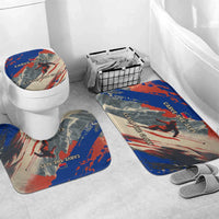 Liechtenstein Bathroom Set with Alpine Skiing Red Blue Design and Mountain Landscape - Wonder Print Shop