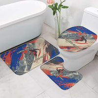 Liechtenstein Bathroom Set with Alpine Skiing Red Blue Design and Mountain Landscape - Wonder Print Shop