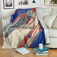 Liechtenstein Blanket with Alpine Skiing Red Blue Design and Mountain Landscape - Wonder Print Shop