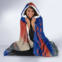 Liechtenstein Hooded Blanket with Alpine Skiing Red Blue Design and Mountain Landscape - Wonder Print Shop
