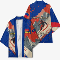 Liechtenstein Kimono with Alpine Skiing Red Blue Design and Mountain Landscape - Wonder Print Shop