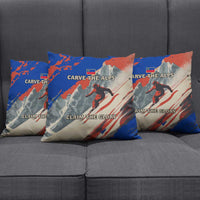 Liechtenstein Pillow Cover with Alpine Skiing Red Blue Design and Mountain Landscape - Wonder Print Shop