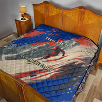 Liechtenstein Quilt with Alpine Skiing Red Blue Design and Mountain Landscape - Wonder Print Shop