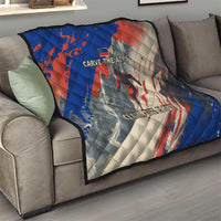 Liechtenstein Quilt with Alpine Skiing Red Blue Design and Mountain Landscape - Wonder Print Shop