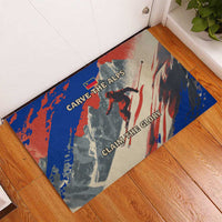 Liechtenstein Rubber Doormat with Alpine Skiing Red Blue Design and Mountain Landscape - Wonder Print Shop