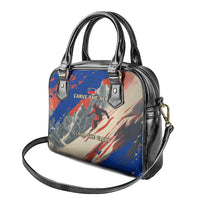 Liechtenstein Shoulder Handbag with Alpine Skiing Red Blue Design and Mountain Landscape - Wonder Print Shop
