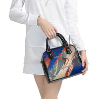 Liechtenstein Shoulder Handbag with Alpine Skiing Red Blue Design and Mountain Landscape - Wonder Print Shop