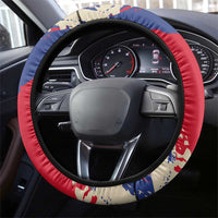 Liechtenstein Steering Wheel Cover with Alpine Skiing Red Blue Design and Mountain Landscape - Wonder Print Shop