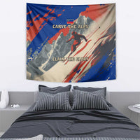 Liechtenstein Tapestry with Alpine Skiing Red Blue Design and Mountain Landscape - Wonder Print Shop