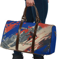 Liechtenstein Travel Bag with Alpine Skiing Red Blue Design and Mountain Landscape - Wonder Print Shop