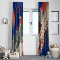 Liechtenstein Window Curtain with Alpine Skiing Red Blue Design and Mountain Landscape - Wonder Print Shop