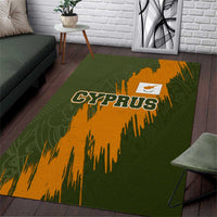 Cyprus Area Rug with Green Orange Brushstroke Design and National Emblem - Wonder Print Shop