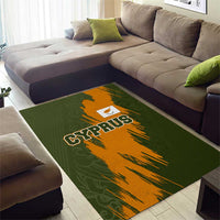Cyprus Area Rug with Green Orange Brushstroke Design and National Emblem - Wonder Print Shop