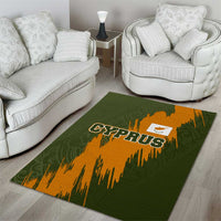 Cyprus Area Rug with Green Orange Brushstroke Design and National Emblem - Wonder Print Shop