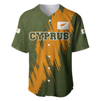 Cyprus Baseball Jersey with Green Orange Brushstroke Design and National Emblem - Wonder Print Shop