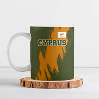Cyprus Ceramic Mug with Green Orange Brushstroke Design and National Emblem - Wonder Print Shop