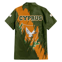Cyprus Family Matching Puletasi and Hawaiian Shirt with Green Orange Brushstroke Design and National Emblem - Wonder Print Shop